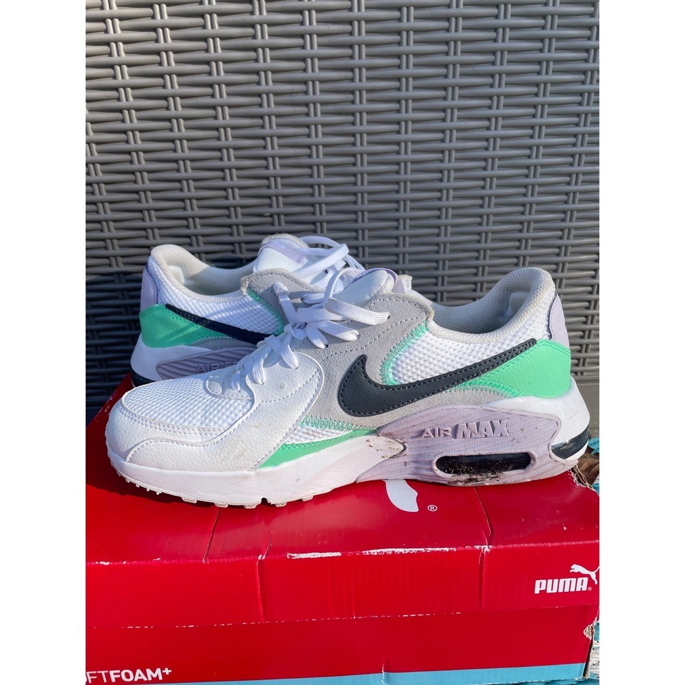 Nike Air Max Excee Womens 9.5 White Green Grey Sneakers CD5432-113